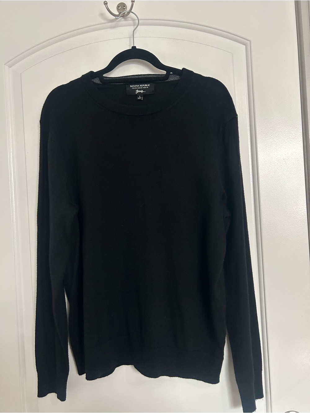 Banana Republic 100% Extra Fine Italian Merino Wool Sweater Size L Preppy Chic